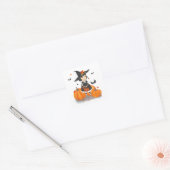 Halloween Cute Little Witch Vierkante Sticker (Envelop)