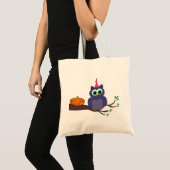 Halloween Cute Owl and a Pumpkin Tote Bag (Voorkant (product))