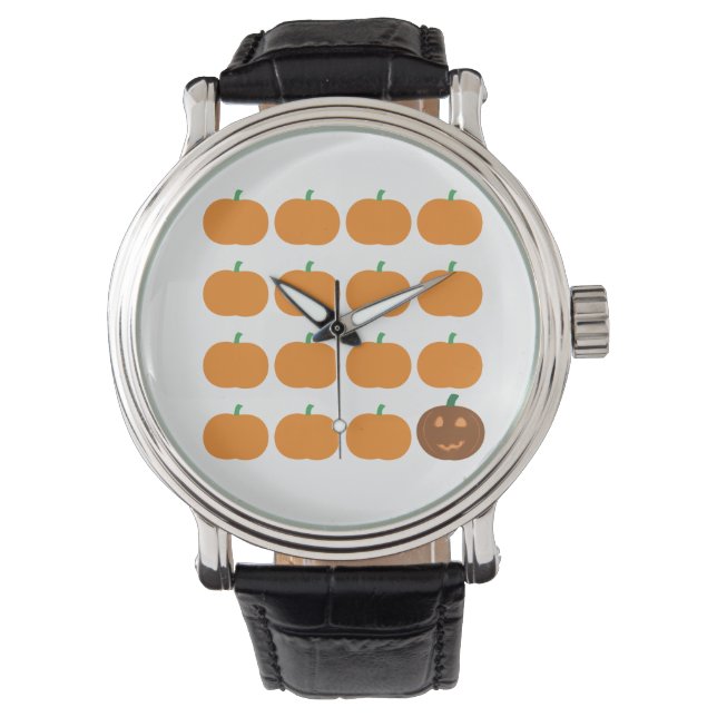 Halloween Cute Pumpkin Patch Horloge (Voorkant)