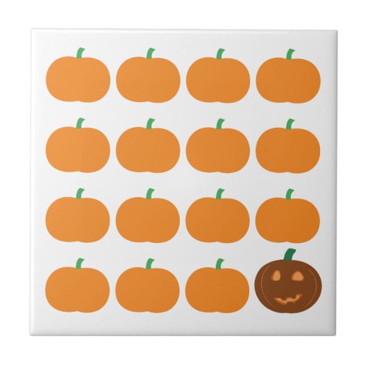 Halloween Cute Pumpkin Patch Tegeltje (Voorkant)