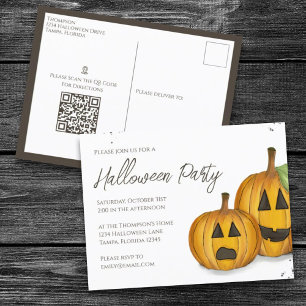 Halloween Cute Pumpkins Jack Simple Social Media Briefkaart