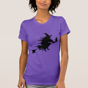 Halloween Cute Scary Black Witch Paars T-shirt