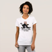 Halloween Cute Whimsical Witch Shoes Black Cat T-shirt (Voorkant volledig)