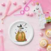 Halloween Cute Witch Mouse Papieren Bordje (Feest)