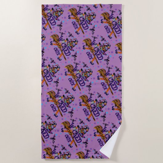 Halloween Cute Wyed Witch Strandlaken (Voorkant)