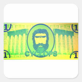 Halloween cycloop dollar vierkante sticker