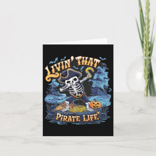 Halloween Dabbing Pirate Skeleton Eenvoudig Hallow Kaart