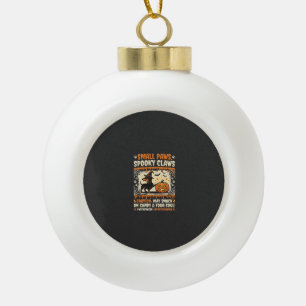 Halloween Dachshund Griezeld Waarschuwing Keramische Bal Ornament
