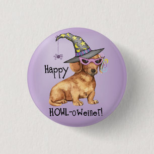 Halloween Dachshund Ronde Button 3,2 Cm