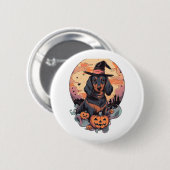 Halloween Dachshund Sticker Ronde Button 5,7 Cm (Voorkant /achterkant)