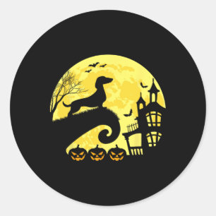 Halloween Dachshund Weenie Wiener Moonshine Sausag Ronde Sticker