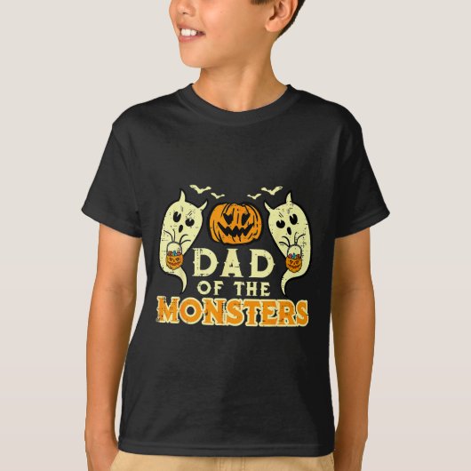 Halloween Dad Of Monsters Funny Family Costume Pap T-shirt (Voorkant)