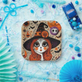 Halloween dag van de dode heks papieren bordje (Feest)