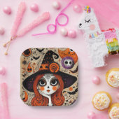 Halloween dag van de dode heks papieren bordje (Feest)