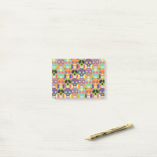Halloween dag van de dode schedel post-it® notes (Op bureau)