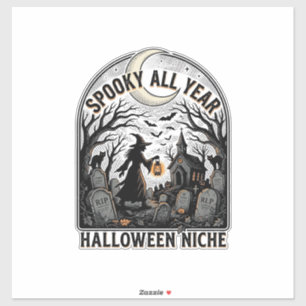 Halloween Dagelijkse T-shirt Griezelig Jaar Rond D Sticker