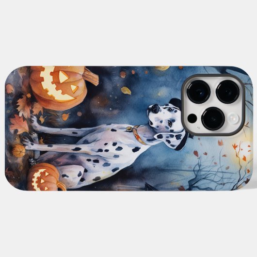 Halloween Dalmation met pompoenen eng Case-Mate iPhone Case (Achterkant (horizontaal))