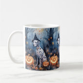 Halloween Dalmation met pompoenen eng Koffiemok (Links)
