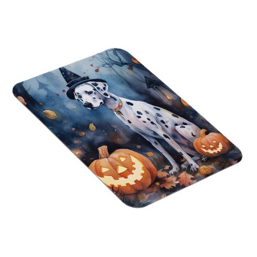 Halloween Dalmation met pompoenen eng Magneet (Rechterzijde)