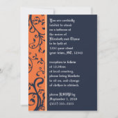 Halloween Damask Wedding Uitnodiging (Voorkant)