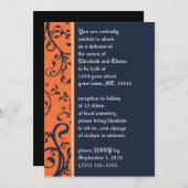Halloween Damask Wedding Uitnodiging (Voorkant / Achterkant)
