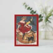 Halloween dame in Red op Jack o' Lantern Briefkaart (Staand voorkant)