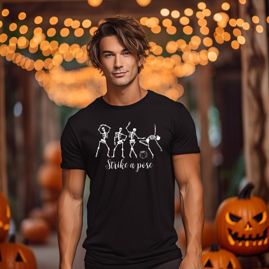 Halloween Dancing Skelet Strike A Pose Grappig T-shirt