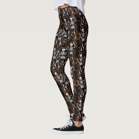 Halloween Dancing Skeletons Leggings (Gauche)