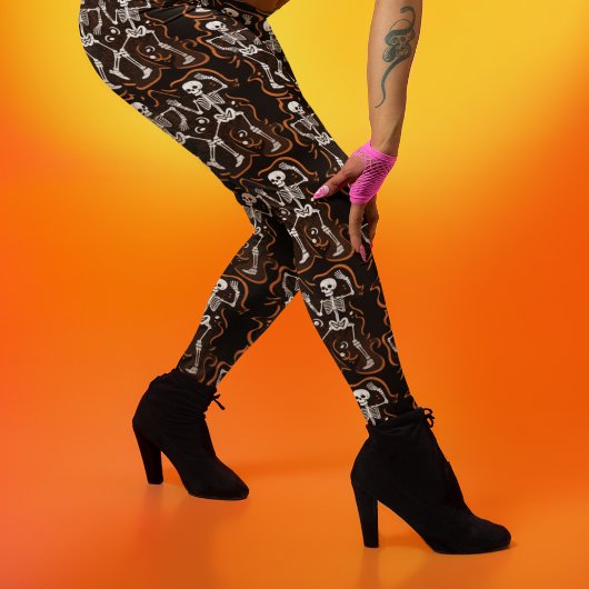 Halloween Dancing Skeletons Leggings
