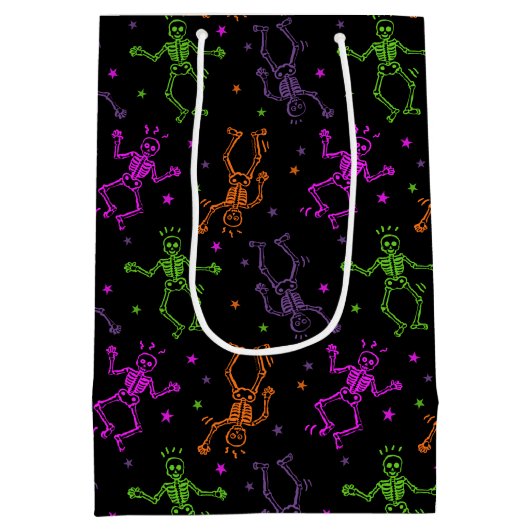 Halloween Dancing Skeletons Medium Cadeauzakje (Achterkant)