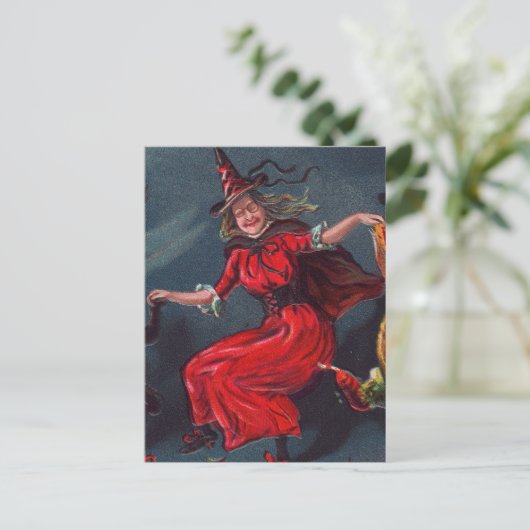 Halloween Dancing Witch Briefkaart (Staand voorkant)
