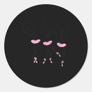 Halloween Dansende Skelet Droge Botten Komen tot L Ronde Sticker