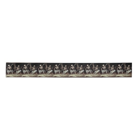 Halloween Dansende Skeletten Gotische Bruiloft Lint (Voorkant)