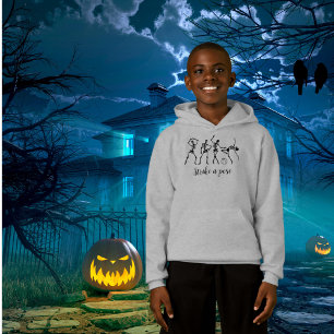 Halloween Danser Squelette Grève Un Pose Drôle