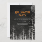 Halloween Dark Bossen Party Kaart (Voorkant)