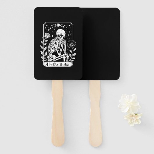 Halloween Dark Gothic Skeleton Overthinker Handwaaier (Voorkant en achterkant)