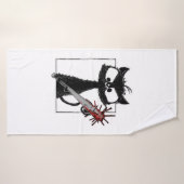 Halloween de baseball de chat noir (Serviette de bain)