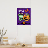 Halloween de gebeurtenisboomstam van het blokthema poster (Keuken)
