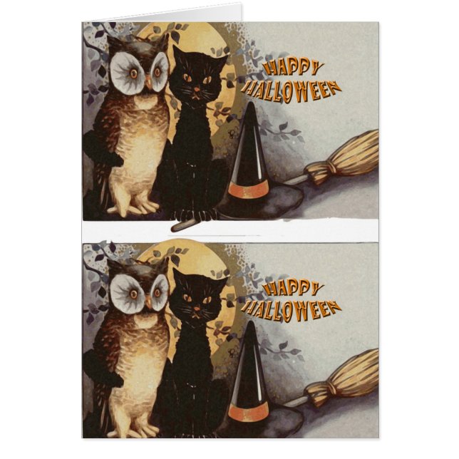 Halloween de hibou et de chat (Devant)