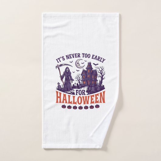 Halloween de la Faucheuse Maison Hantée Jamais Tro (Serviette à main)
