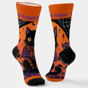 Halloween,De Pompoenveld Plaaggeest ,Zwarte Kat Sokken