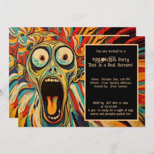 Halloween: de Scream-o-Ween uitnodiging (Voorkant / Achterkant)