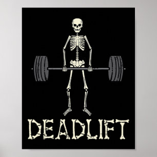 Halloween Deadlift Skelet Gym Workout Kostuum Me Poster