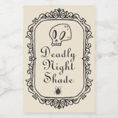 Halloween Deadly Night Shade Drinken Funny Spooky Wijn Etiket (Enkel label)