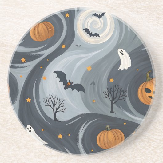 Halloween Death Night Zandsteen Onderzetter (Voorkant)