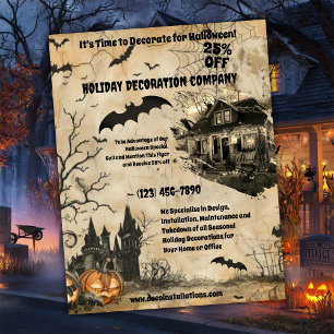 Halloween decoratie bedrijf flyer
