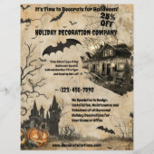 Halloween decoratie bedrijf flyer (Voorkant)