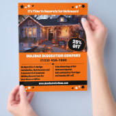 Halloween decoratie bedrijf flyer (Hand)