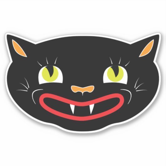 Halloween Decoratie Black Cat VIII Sticker (Voorkant)