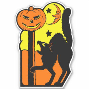 Halloween Decoratie Howling Black Cat Sticker